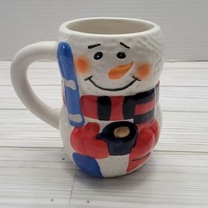 Bay Island Snowman Mug Christmas Winter Hand-painted Ceramic